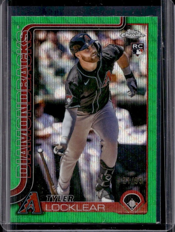 2025 Topps Chrome Update Tyler Locklear RC Green Wave Refractor Rookie #/99