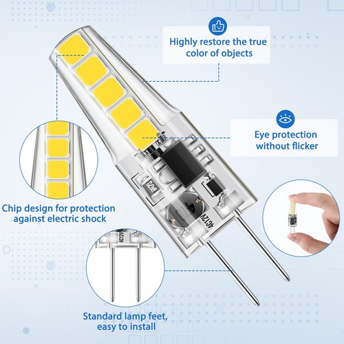20 Pack G4 LED Bulb 12v RV LED Light Bulbs Halogen Warm White Lights Bulk JC ... - Picture 3 of 6