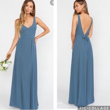 Show Me You Mumu Slate Blue Jenn Maxi Dress Size Medium NWT Bridesmaid Formal