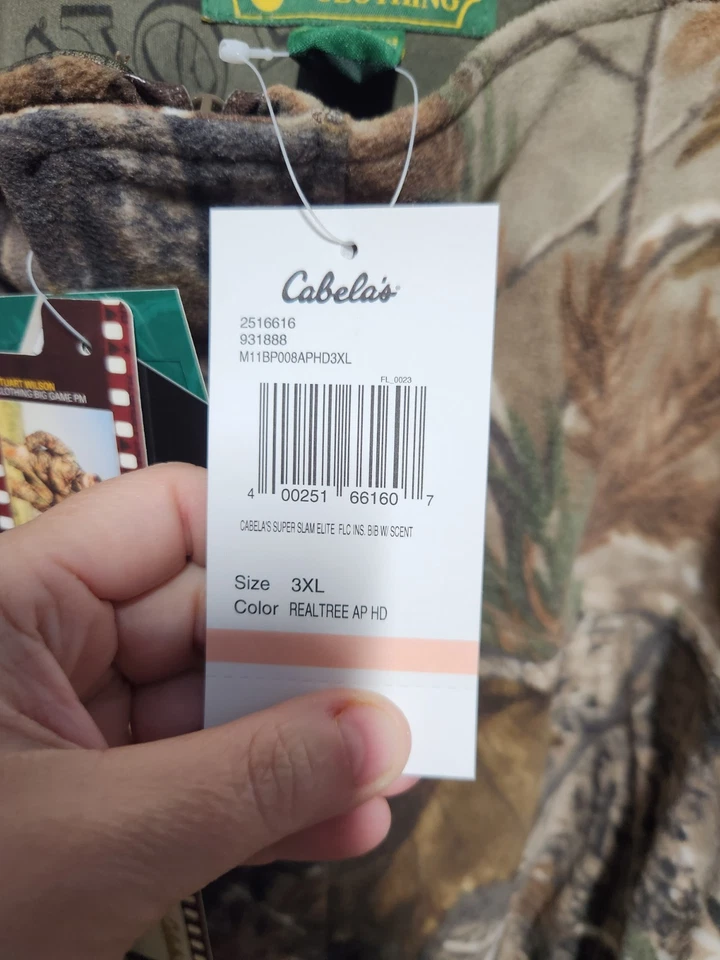 Cabela's Super Slam Camo Bibs Men's 3XL Realtree Thinsulate Supreme Hunting NWT  - Image 4 of 4
