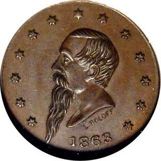 1863 New York City Civil War Token Gustavus Lindenmueller Beard Mug NGC MS64