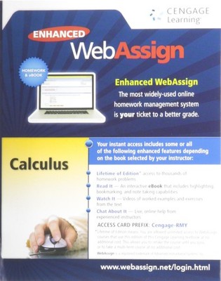 Enhanced WebAssign Printed Access Card for Calculus, Multi-Term Courses, Lif...