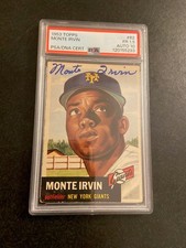 1953 Topps Baseball Card Monte Irvin #62 Autographed Authentic PSA Rated