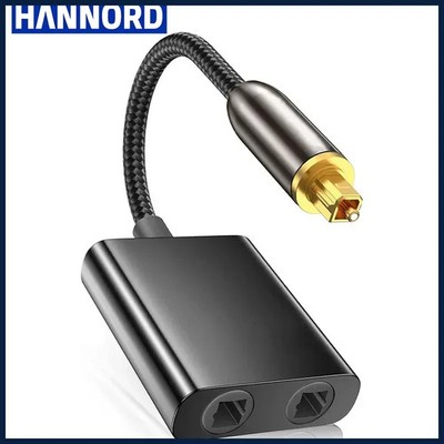 Hannord Toslink Optical Fiber Cable Splitter 2 in 1 SPDIF Audio Fiber...