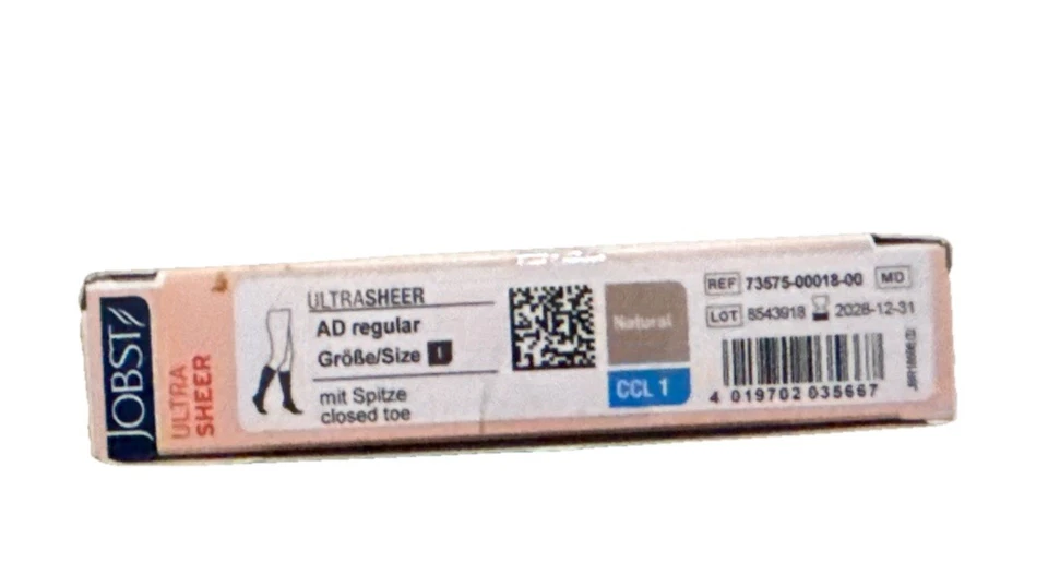 Jobst ultra sheer Compression Knee highs. Natural. Closed toe. New - Image 4 of 4