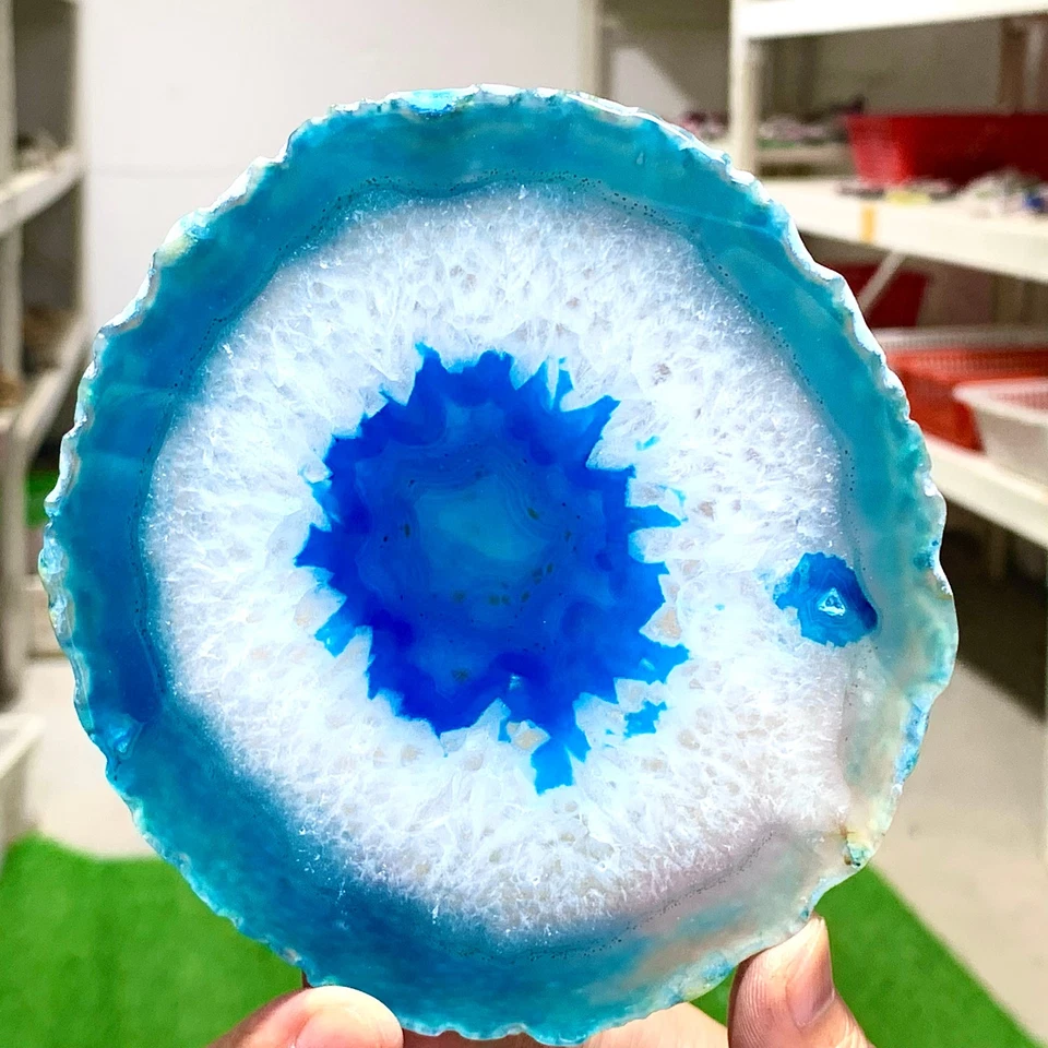 166 g natürliche schöne Achat Geode Druzy Scheibe extra großer Edelstein