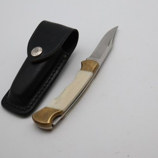 Hochwertiges Buck 112 X Taschenmesser mit Gürteltasche 7 5 / 10 5 cm