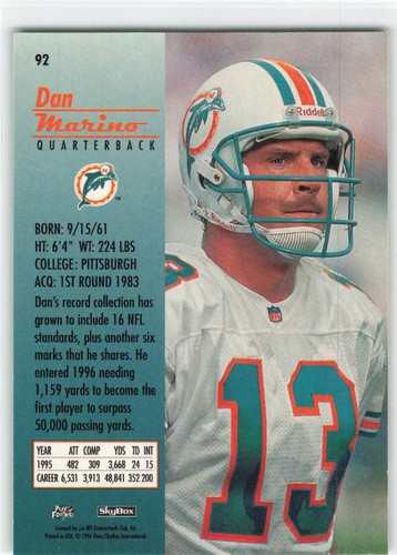 Dan Marino Football Cards HOF - Base Cards, Inserts, etc. - Listing 2 of 3! - Picture 102 of 456