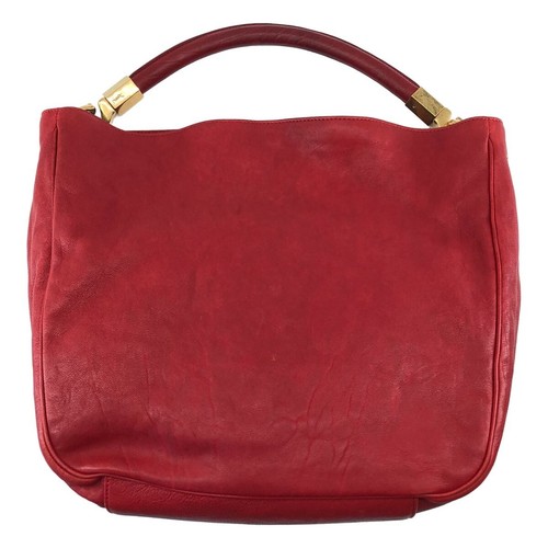 YVES SAINT LAURENT Hobo bag Leather Red Authentic From Japan
