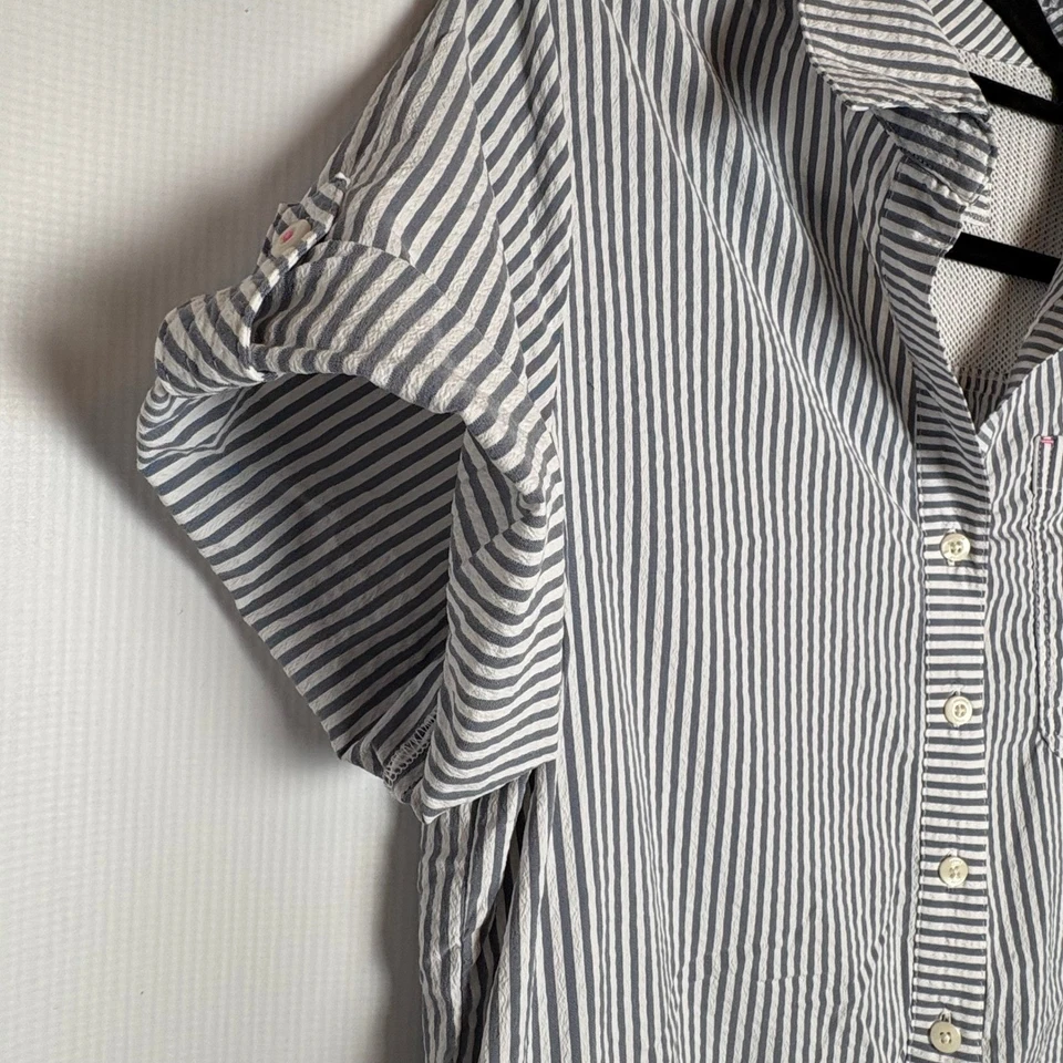 Vestido Camisa de Rendimiento a Rayas Vineyard Vines Talla 6 Seersucker Preppy Vacaciones Foto 3 de 4