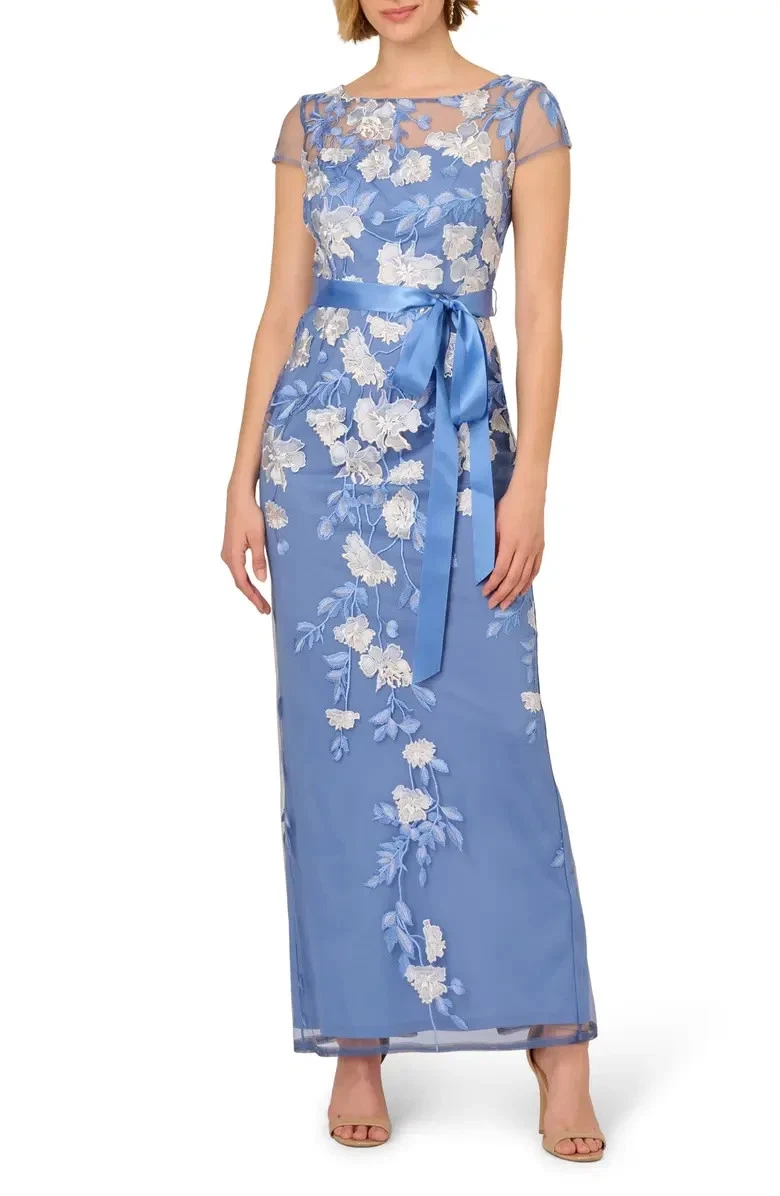 sachin and babi light blue dress FARM Rio Embroidered Fruits Side Bow Midi Skirt main image 0