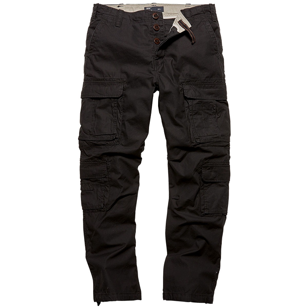 Men's Black Vintage Cargo Combat Utility Pants for Outdoor Work