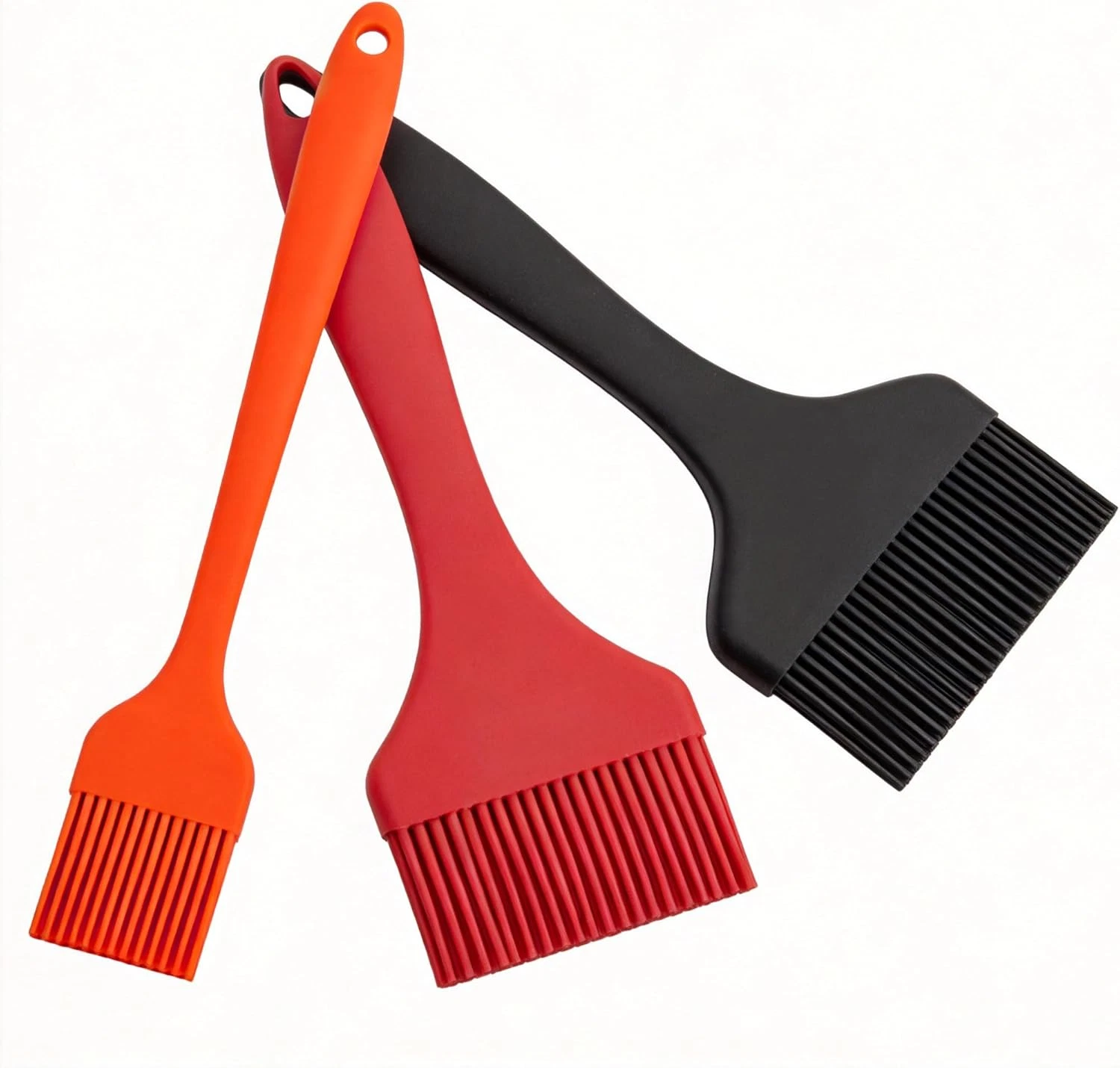 Silicone Kitchen Brushes, Set of 3 Pastry Brushes (21 Cm), Heat Resistant in Bla