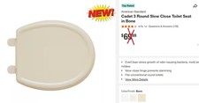 American Standard Cadet 3 Round Slow Close Toilet Seat in Bone 5345.110.021