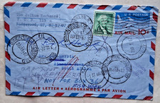 UNITED STATES 1962 UNDELIVERED AEROGRAMME TO SOUTH AFRICA WITH SIMONSTOWN RECS