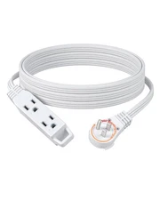 DEWENWILS Ultra Thin Extension Cord, Flat Plug, Space Saving, 15FT White