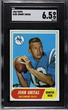 1968 Topps #100 Johnny Unitas SGC 6.5 EX-NM+ HOF Stunner, Sharp & Bold, TBC
