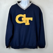 Vintage Proplayer V Neck Pullover Georgia Tech Embroidered GT Logo 90s Sports