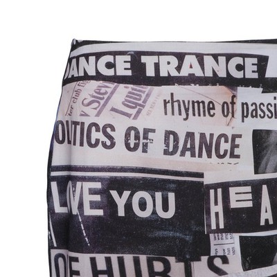 Desigual Women's Skirt Size M Newspaper Print Mini Skirt 23SWFW15