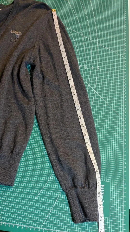 Versace Collection Wool  Sweater Mens Size XXL  Dark Gray Medusa Logo - Image 3 of 4