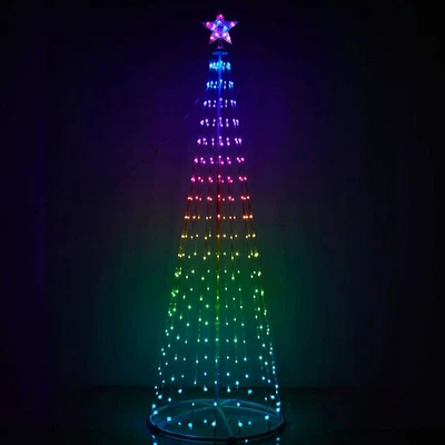NONBRANDED Christmas Xmas Led Star Cone Tree Lights Decoration Indoor & Outdoor 1.8/2.1M