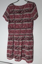 Isani By Target XL Paisley Red Dress Elastic Waist  Short Sleeved