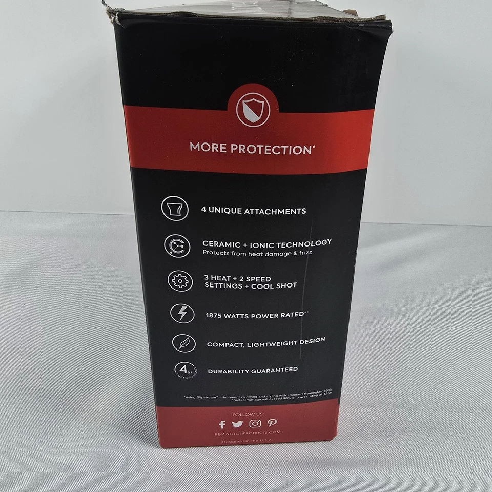 Remington Pro Wet2Style Hair Blow Dryer D20A Pink with 3 attachments Ceramic Dry - Image 2 of 4