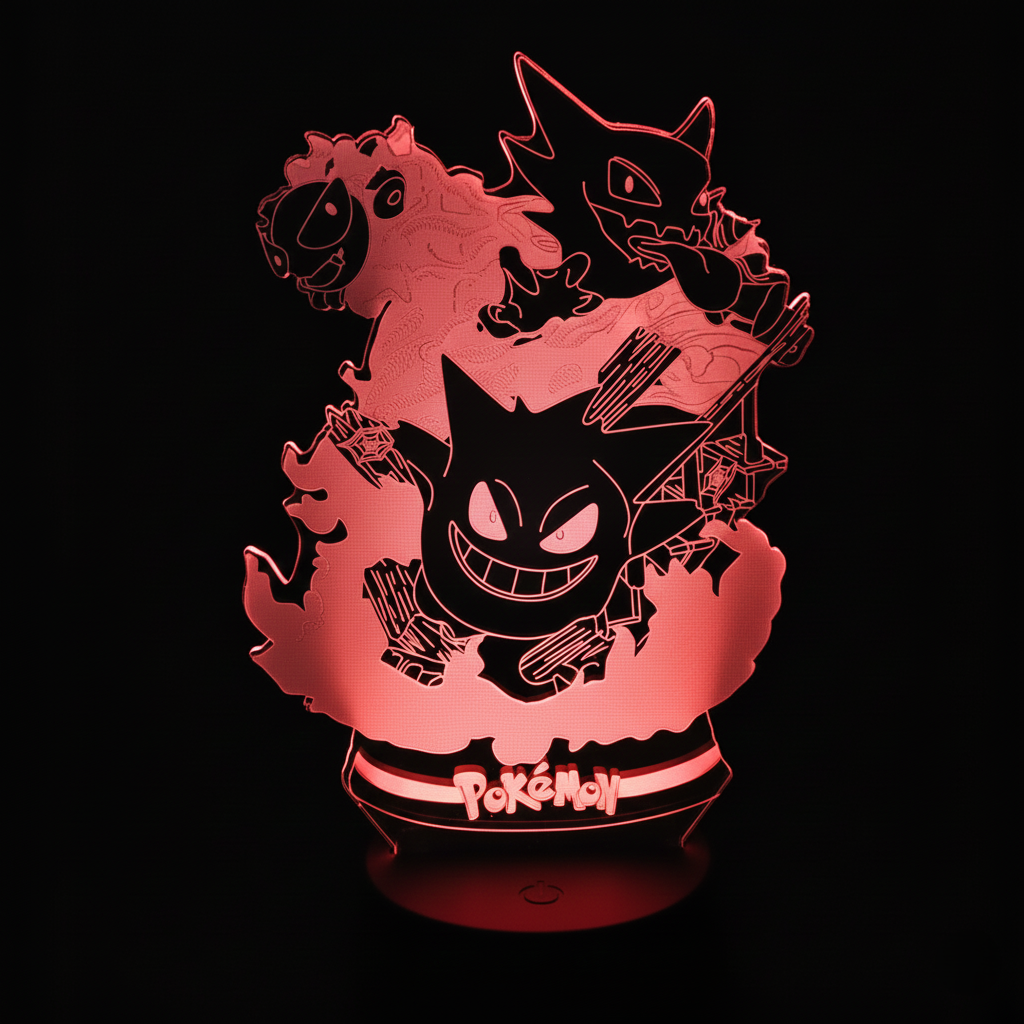 NEW Pokemon LED Anime Night Light - Transparent, Multi-Color