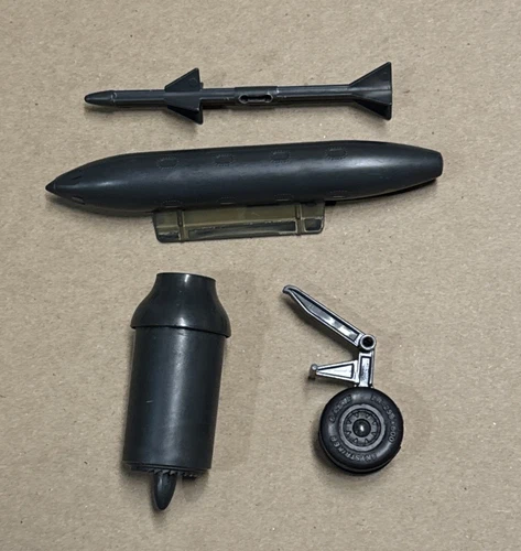 Gi Joe Cobra 1983 Skystriker parts lot:  set of missiles and tires