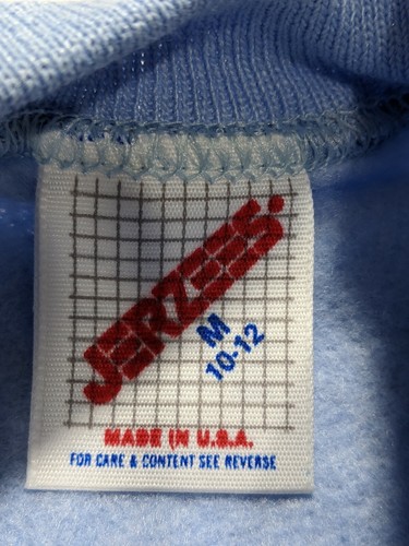 Sudadera vintage años 80 Jerzees niños azul claro cuello redondo talla mediana - Imagen 2 de 4