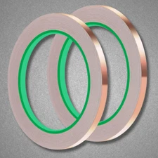 2PCS Copper Tape with Dual Side Conductive Copper Foil Tape Strong 1/4inch