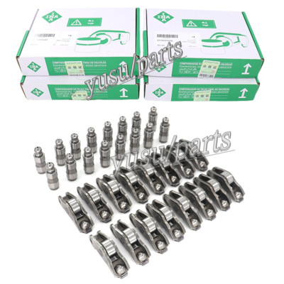 16x INA Intake Exhaust Hydraulic Lifters Rocker Arms Set For AUDI A4 A5 2.0 TFSI