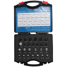 Nut and Bolt Thread Gauge Set 26PCS Standard and Metric for Tight Areas