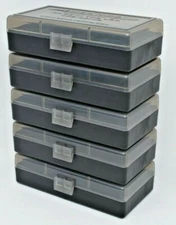 BERRY'S PLASTIC AMMO BOXES SMK/BLACK 50 Round 40 S&W-45 ACP RELOADING & STORAGE