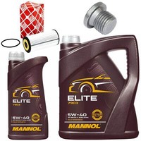 MotoröL Filter Set Mannol 5W40 Api 6 Liter + Schraube FüR Vw Jetta Iv Beetle 2.0