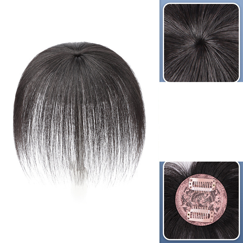Silk Base Straight Clip In Human Hair Topper For Loss Thin Hair Top ...