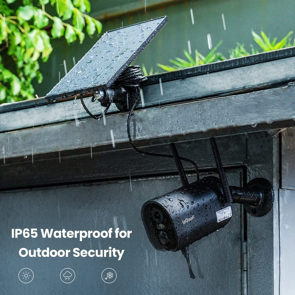 ieGeek 2K Solar Powered Outdoor Wireless Security Camera Spotlight AI Detection - Image 2 of 4