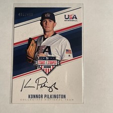 2018 Panini USA Baseball Stars & Stripes Black Ink /499 Konnor Pilkington Auto