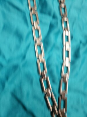 Vintage Metal Belt Silver Rectangles 40