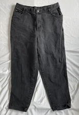 Gitano Jeans Tapered Leg Black 100% Cotton Denim Women's Petite Sz.  18P