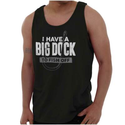 Dirty Fishing Joke Funny Big Dock Fish Gift Mens Tank Tops Sleeveless Shirt  Tee - Main Image