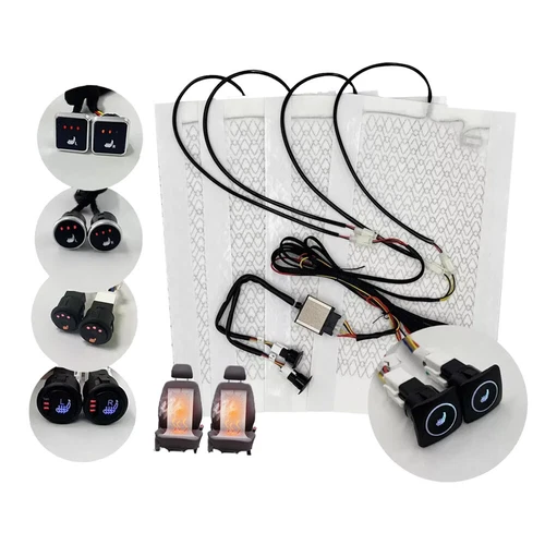 Universal Car Seat Heater Kit For 2-Seat Carbon Fiber Heating Pad 3-Level Switch - Picture 1 of 21