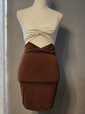  NWT Windsor Sleeveless Brown Sexy Midi Dress,  Size S