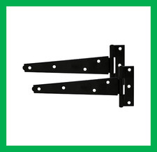 Tee Hinges Pair Light & Medium Pattern Shed Doors Gates Black Zinc Various Sizes