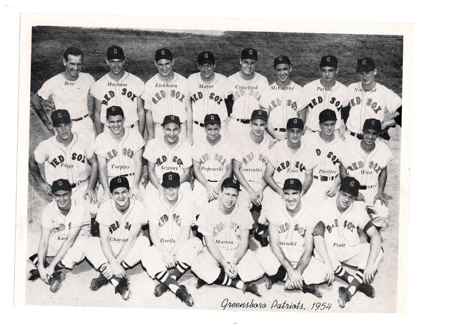 ORIGINAL VINTAGE 1954 GREENSBORO PATRIOTS 8X10 TEAM PHOTO RED SOX | eBay