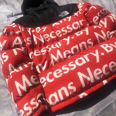 Supreme X North Face By Any Means Necessary Red Large Nuptse Supreme X North Face By Any Means Necessary Red Large Nuptse