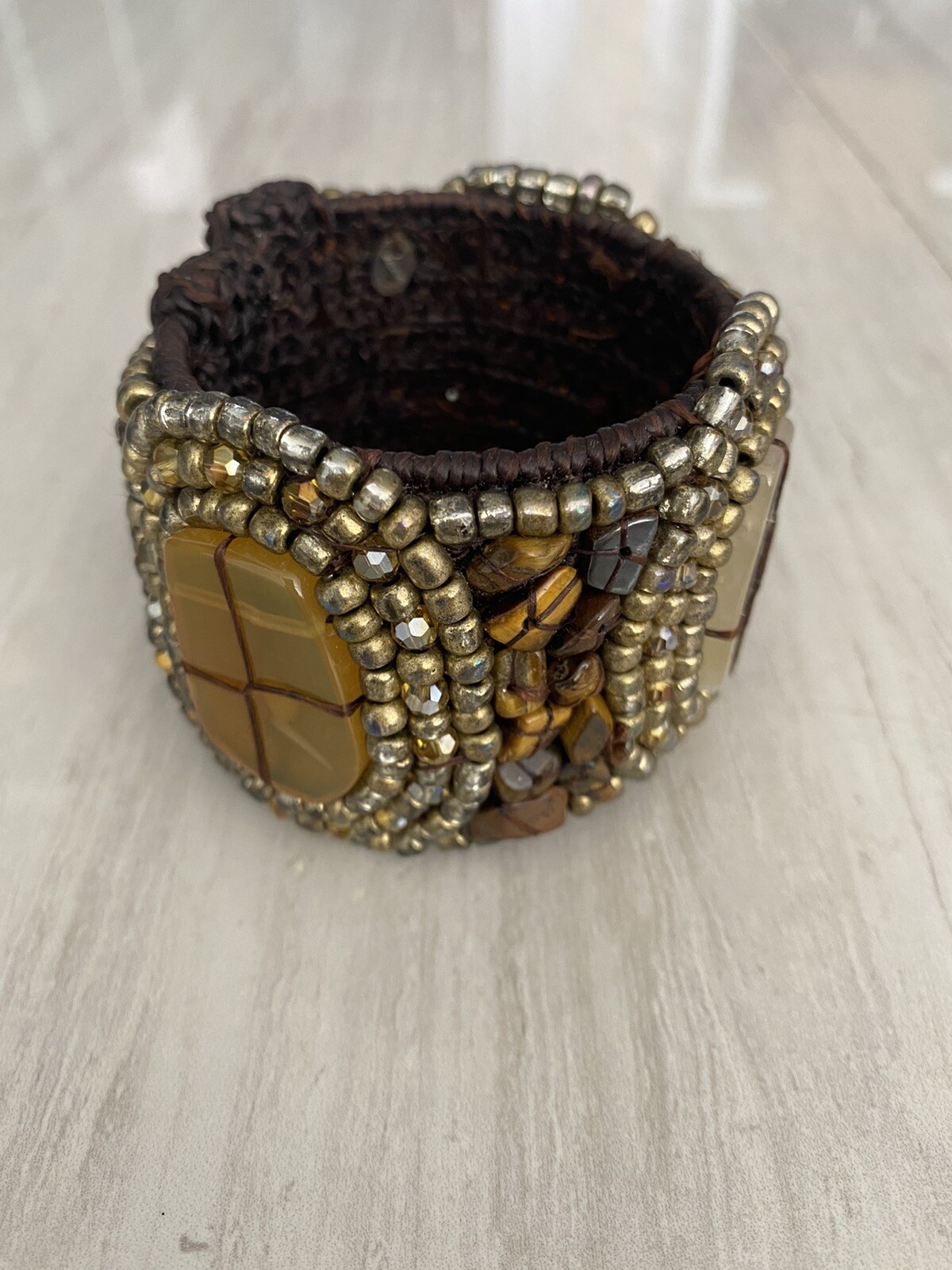Handmade Gemstone Cuff Bracelet - image 2