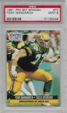 1991 Tony Mandarich PSA 9 Pro Set SPANISH #77 Green Bay Packers