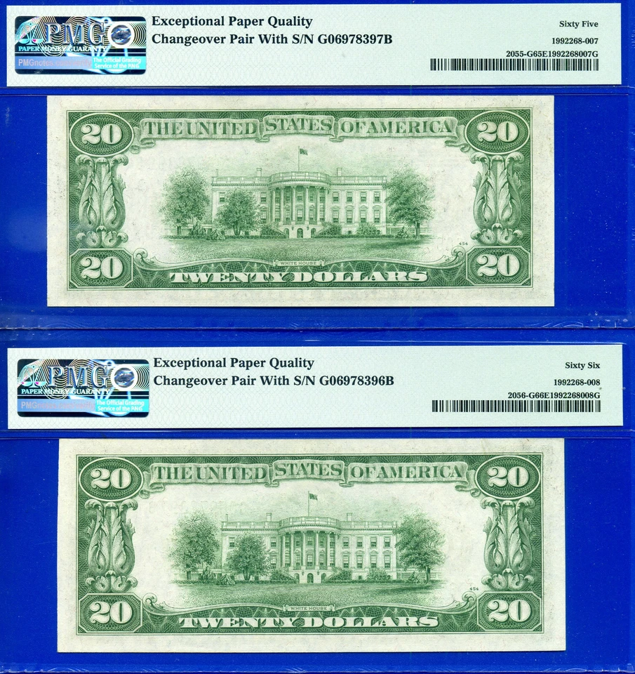 1934A 1934B Changeover $20 Federal Reserve Note PMG 66EPQ Fr 2055-G Fr 2056-G - Image 4 of 4