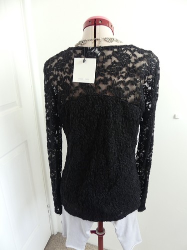 AFTER RAIN Black Lace TOP Size 12 NWT NEW Long Sleeve Ruffle Lined Gothcore - Picture 6 of 6